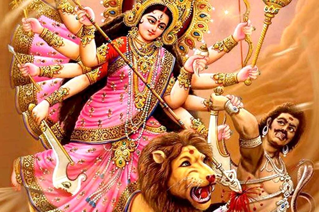 দূর্গা ও মহিষাসুরের যুদ্ধ